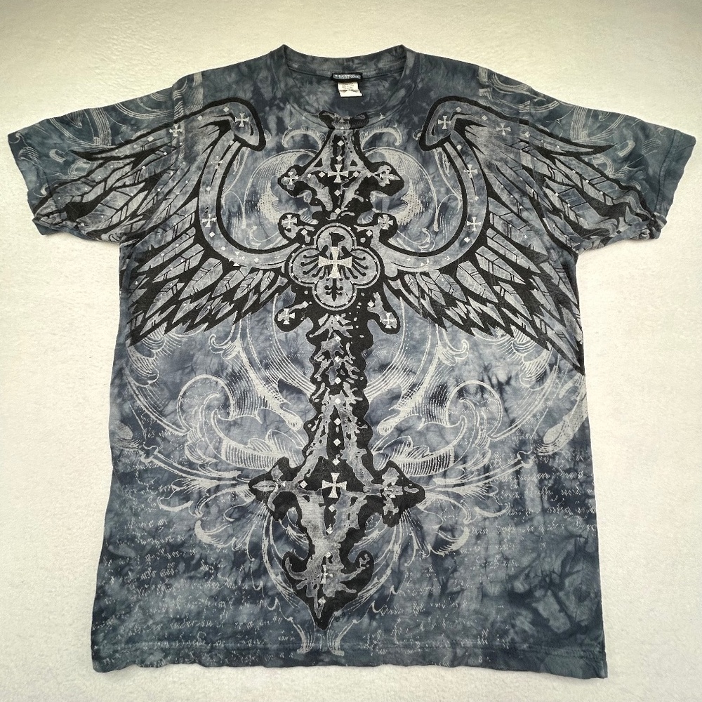 Four Seasons Y2K VINTAGE NWOT Medium Cross Wings T-shirt Affliction style